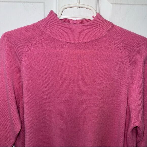 Hannah Career Pink Mock neck super soft sweater with zipper in back. - Picture 3 of 11
